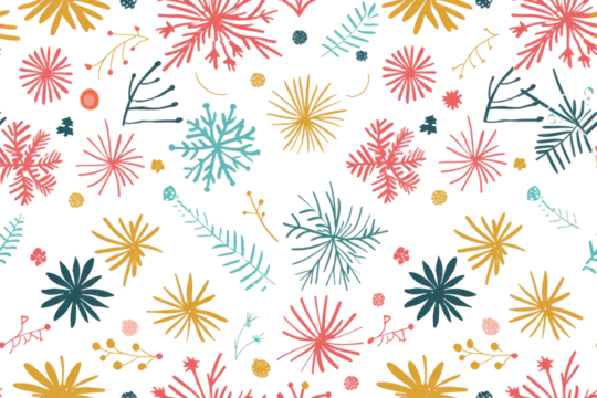 Pastel Christmas Seamless Pattern Background