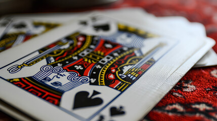 Poker cards. Aces and queens. Casino game. Betting. Chips. - obrazy, fototapety, plakaty