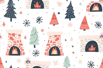 Pastel Christmas Seamless Pattern