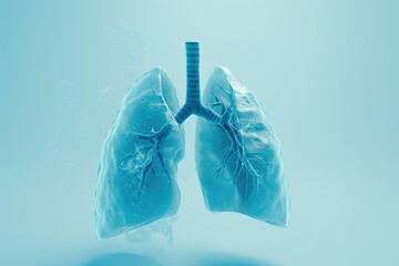 human lung, with air flowing in and out