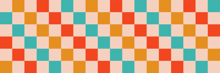 Christmas wavy groovy checker vector background. Retro holiday fluid abstract checkerboard backdrop. Xmas curved distorted check abstract geometric seamless pattern. Pink, red, green, and gold color