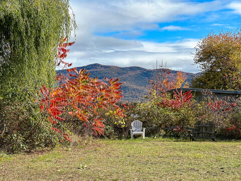 Autumn View Of The Mountains In Adirondack Park