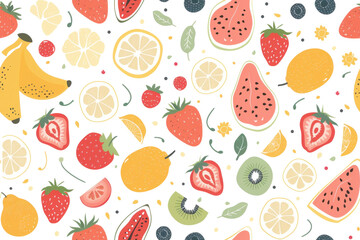 Pastel Morning Fruit Pattern