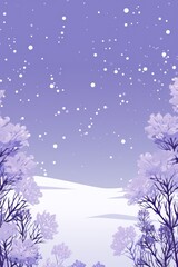 Fototapeta na wymiar Lavender christmas card with white snowflakes