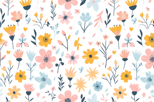 Pastel Floral Pattern for Morning Design