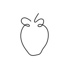 One line art style strawberry