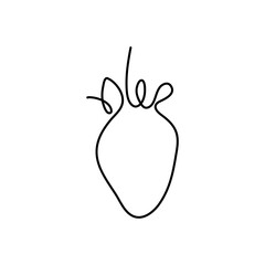 One line art style strawberry