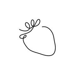 One line art style strawberry