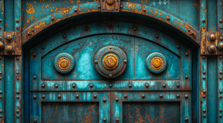Vintage Steampunk Metal Door