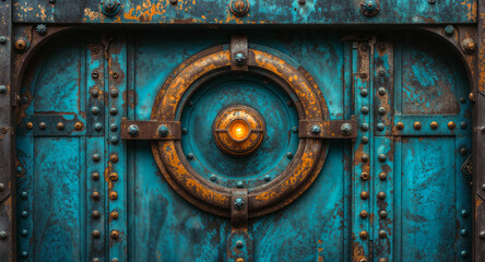 Vintage Steampunk Metal Door