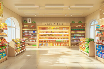 convenience store, with snacks and drinks