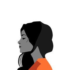 Sad woman with close eyes