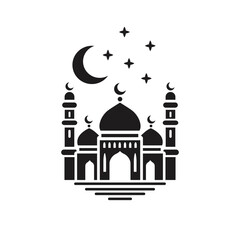 Masjid, mosque icon. Vector illustration