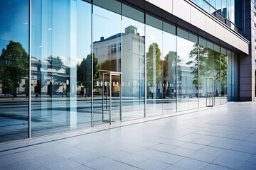 Commercial Building Fascia Logo And Signage Mockup The Exterior Wall Of A Contemporary Commercial Style Building With Aluminium Metal Composite Panels And Glass Windows For Logo And Sign Board Mockup 