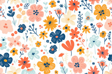 Seamless Pastel Floral Pattern Morning Theme
