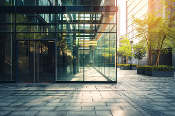 Commercial Building Fascia Logo And Signage Mockup The Exterior Wall Of A Contemporary Commercial Style Building With Aluminium Metal Composite Panels And Glass Windows For Logo And Sign Board Mockup 