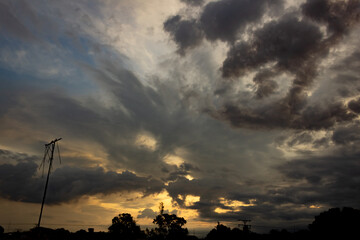 Sunset sky and cloud background. Twilight sky and cloud background.