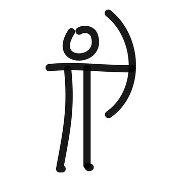 Archer, simple line art figure with a bow