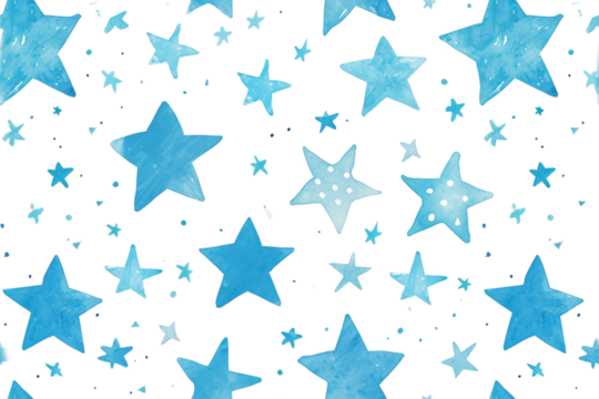 Pastel Star Pattern on Transparent Background