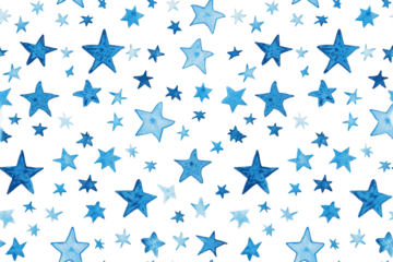 Pastel Star Pattern on Transparent Background