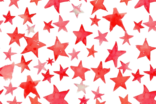 Pastel Star Pattern on Transparent Background