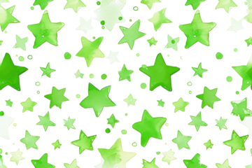 Pastel Star Pattern on Transparent Background