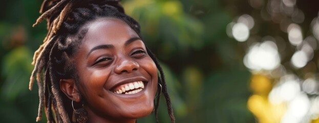 Smiling Woman With Dreadlocks