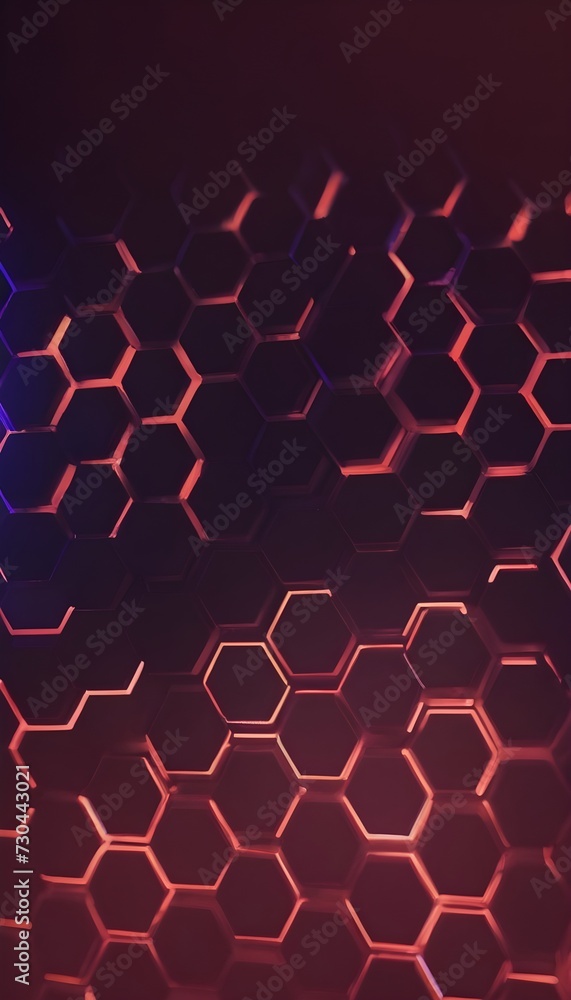 Poster abstract background hexagon pattern with glowing lights