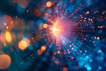 Obraz premium abstract radial bluish motion blur Generative AI