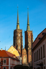 Obraz premium Cityscape panorama of the Old Town, Wroclaw, Poland
