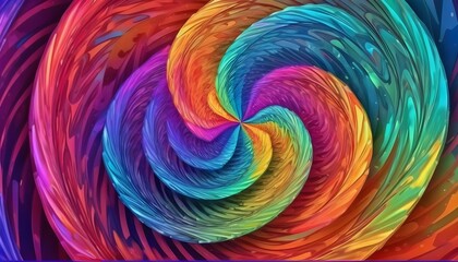 Fototapeta na wymiar Prismatic spiral colorful and vibrant, holographic abstract background