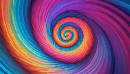Foto auf Acrylglas Prismatic spiral colorful and vibrant, holographic abstract background © Antonio Giordano