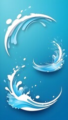 Fototapeta na wymiar Summer background and banner with water, splash and waves in vector abstract shape