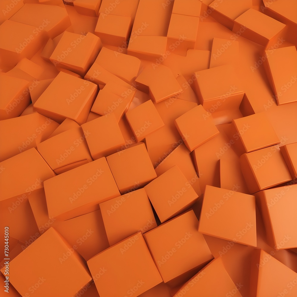 Poster yellow and orange 3d shapes form a futuristic abstract background. 3d render