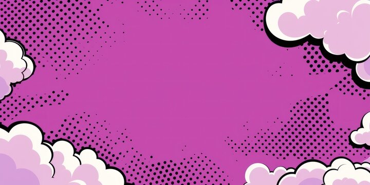 Lilac vintage pop art style speech bubble vector pattern