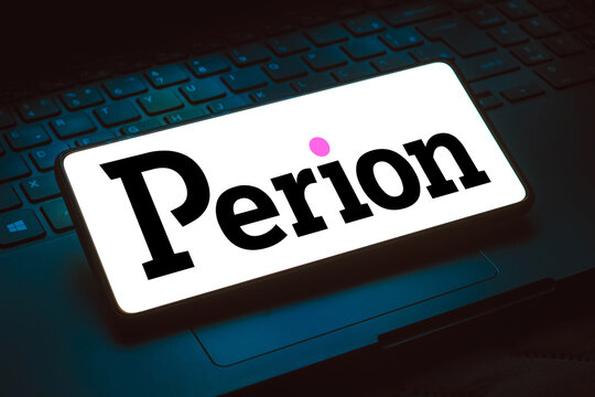 February 7, 2024, Brazil. In this photo illustration, the Perion Network logo is displayed on a smartphone screen.