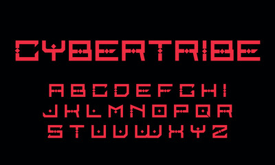 Stylish retro alphabet font in sci fi style. Typography modern space  font set for logo, poster, games, interface and movie. Vector Illustration. EPS 10