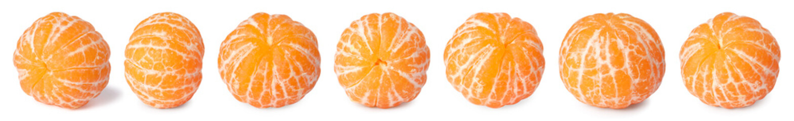 Fresh ripe tangerines isolated on white, set