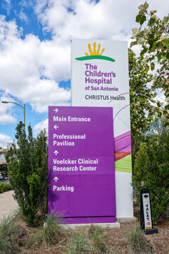 San Antonio, Texas - Oct. 19, 2021: The Children's Hospital of San Antonio is part of CHRISTUS Health, an international Catholic nonprofit health system.