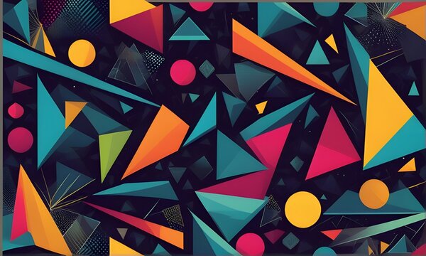 Geometrical abstract colorful background, HD wallpapers, Vibrant colors