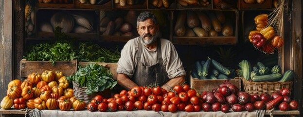 farmers - farmer in a greengrocer
