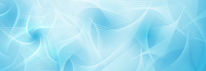 Abstract background in light blue colors with spirograph figures made of lines
