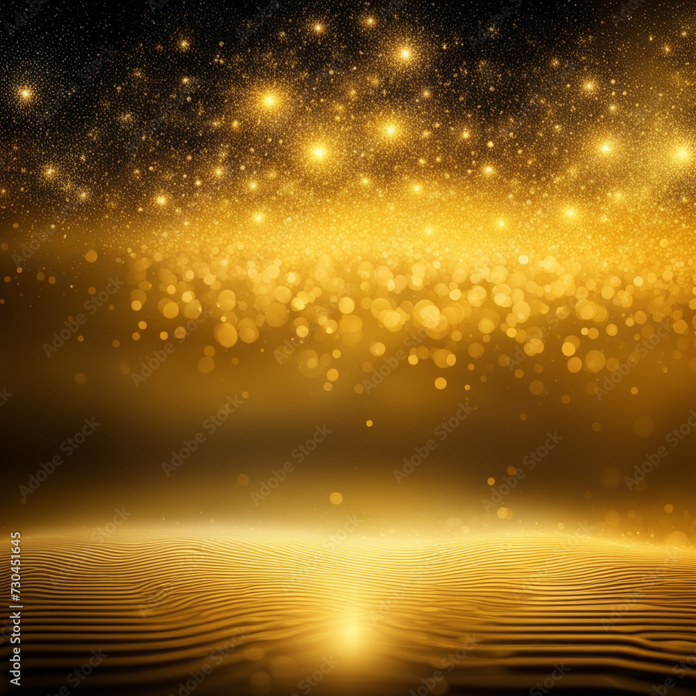 Poster gold texture background,abstract fantasy gold background with light and bokeh effect.