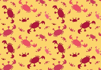 Seamless animals seamless crabs pattern for wrapping paper and fabrics and kids clothes print and summer textiles