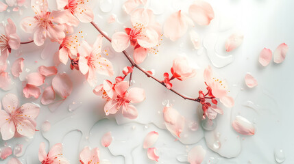 Beautiful flower blossom pale background wallpaper for text and presentations, flower texture, floral design, pale colored background wallpaper for presentation