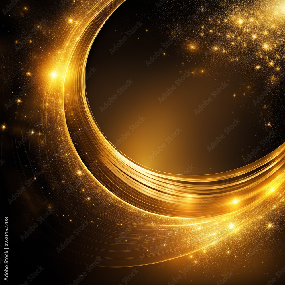 Poster gold texture background,abstract fantasy gold background with light and bokeh effect.