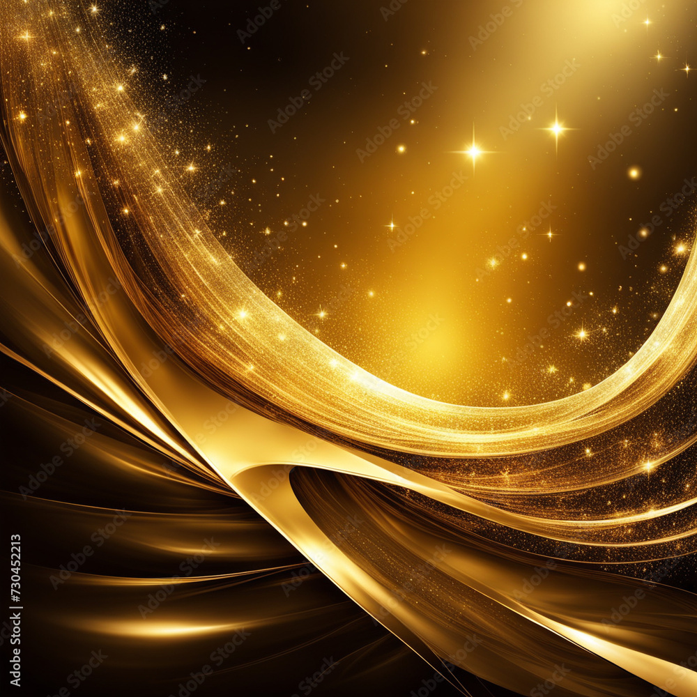Poster gold texture background,abstract fantasy gold background with light and bokeh effect.