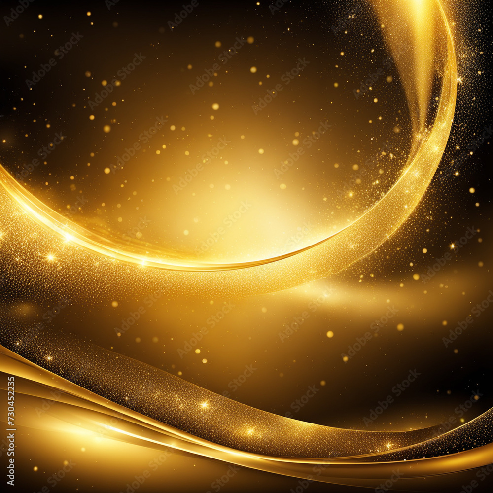 Poster gold texture background,abstract fantasy gold background with light and bokeh effect.