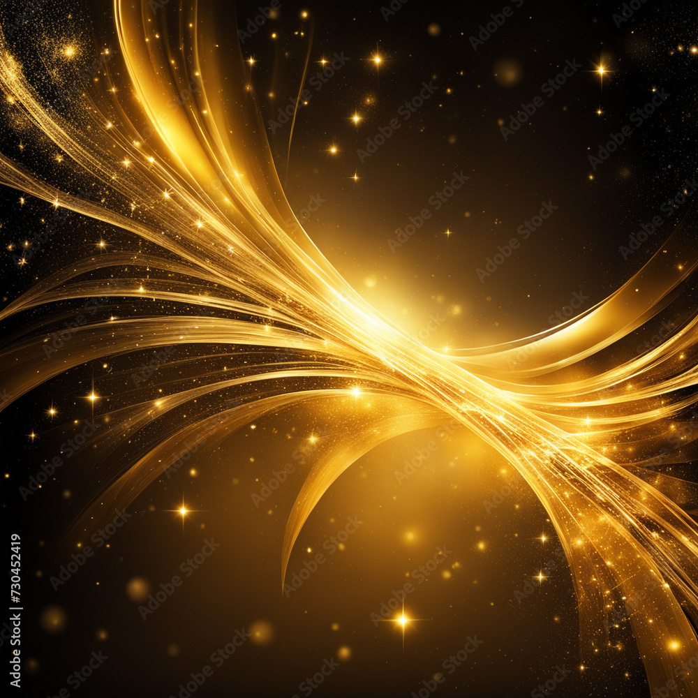 Poster gold texture background,abstract fantasy gold background with light and bokeh effect.
