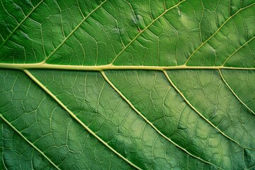 Obraz premium green leaf texture closeup Generative AI